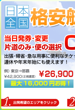 国内各地発格安航空券